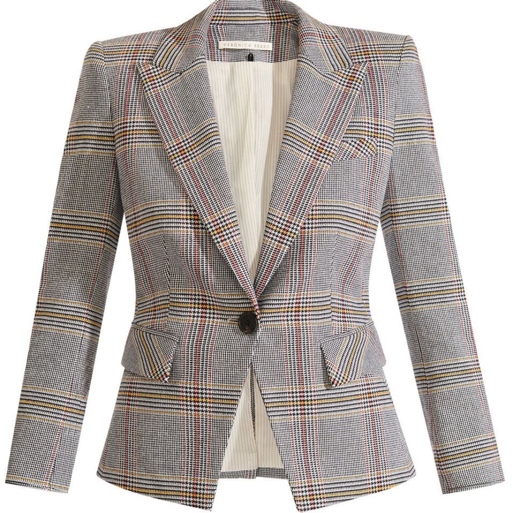 NWOT Veronica Beard Danielle houndstooth check plaid Dickey blazer size 10